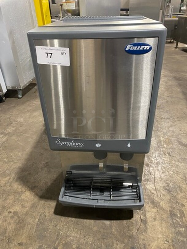 Follett Commercial Countertop Ice And Water Dispenser! All Stainless Steel! On Legs! Symphony Series Model: 12CI400A 115V 60HZ 1 Phase