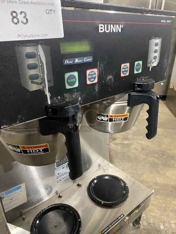 Bunn Commercial Countertop Dual Coffee Brewing Machine! All Stainless Steel! On Small Legs! Model: DUALGPRDBC SN: DUAL200004!  120/208/240V 1 Phase! - Image 5 of 8