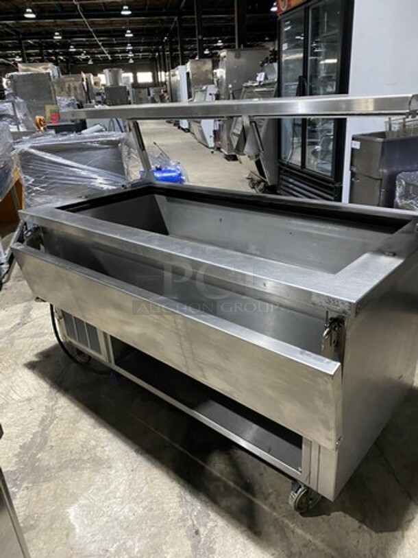 Delfield All Stainless Steel Refrigerated Cold Pan! With Stainless Frame For Sneeze Guard! With Fold Work/Prep Counter! With Underneath Storage! Model SCSC-60 Serial 81724910M! 115V 1 Phase! On Commercial Casters! - Image 4 of 9