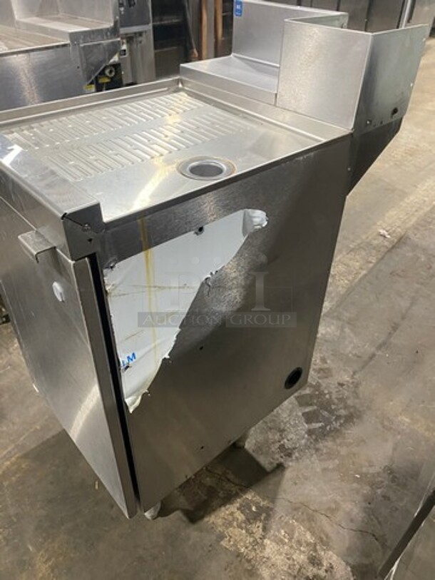 Perlick Under The Counter Drainboard! With Back Splash! With Storage Space Underneath! All Stainless Steel! On Legs! - Image 3 of 9