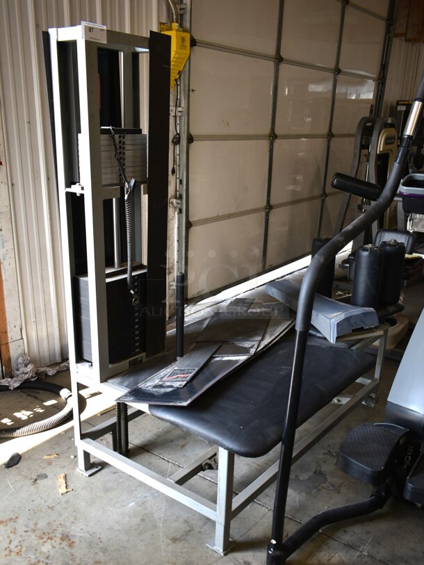 MedX Metal Commercial Floor Style Torso Flexion Rehabilitative Exercise Machine. - Image 1 of 7