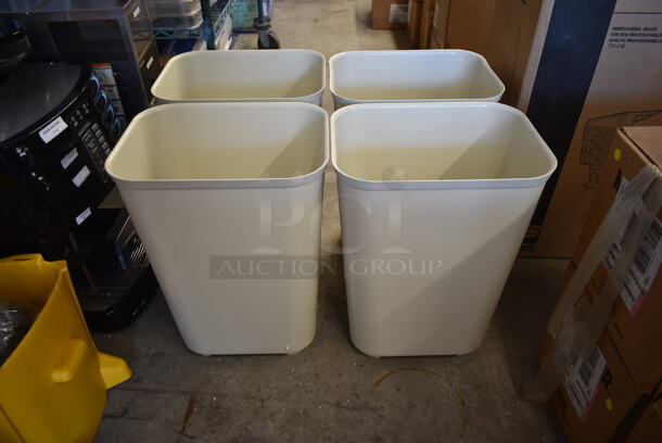 4 BRAND NEW IN BOX! Rubbermaid 254 Gray Poly 40 Quart Trash Cans. 4 Times Your BId!