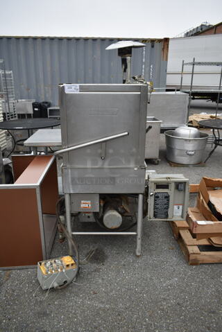 Hobart AM14C Stainless Steel Commercial Corner Pass Through Dishwasher. 208-230 Volts, 3 Phase. 