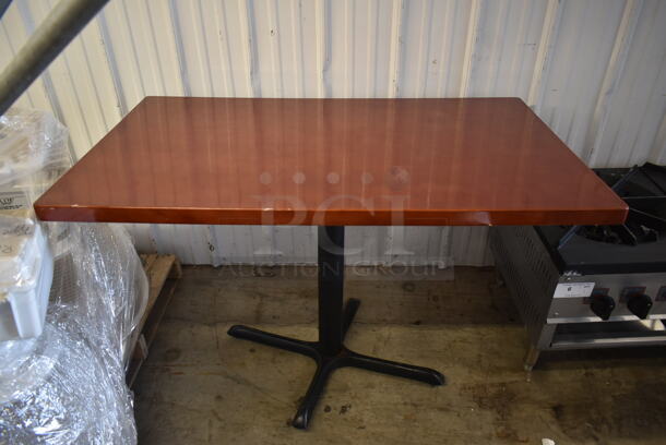 11 Wood Pattern Dining Height Table on Black Metal Table Base. 11 Times Your Bid!