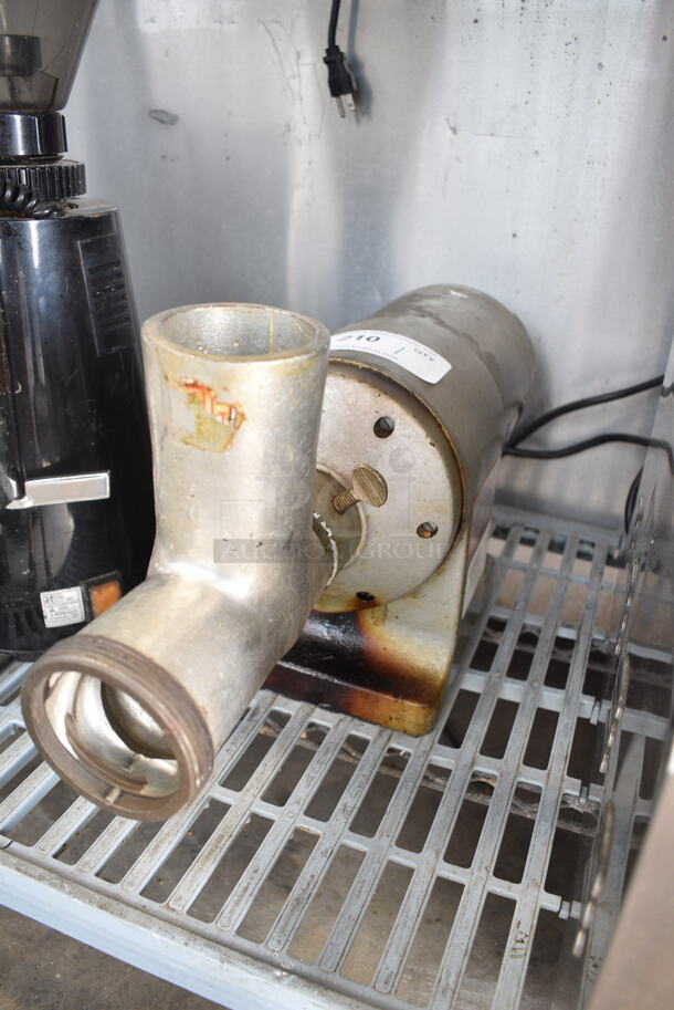 Intedge C2M Metal Countertop Meat Grinder. See Pictures for Missing Parts. 115 Volts, 1 Phase. Tested and Does Not Power On; Motor Is Seized - Image 1 of 5
