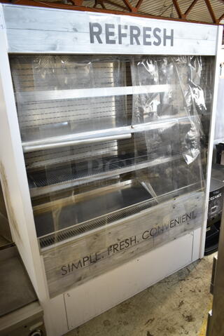 Metal Commercial Reach In Grab N Go Merchandiser w/ Metal Shelves. Cannot Test Due To Cut Power Cord