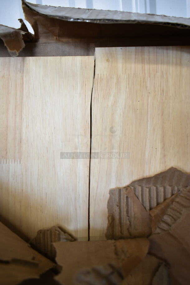 BRAND NEW SCRATCH AND DENT! Wooden Tabletop. Has Crack - Image 1 of 4