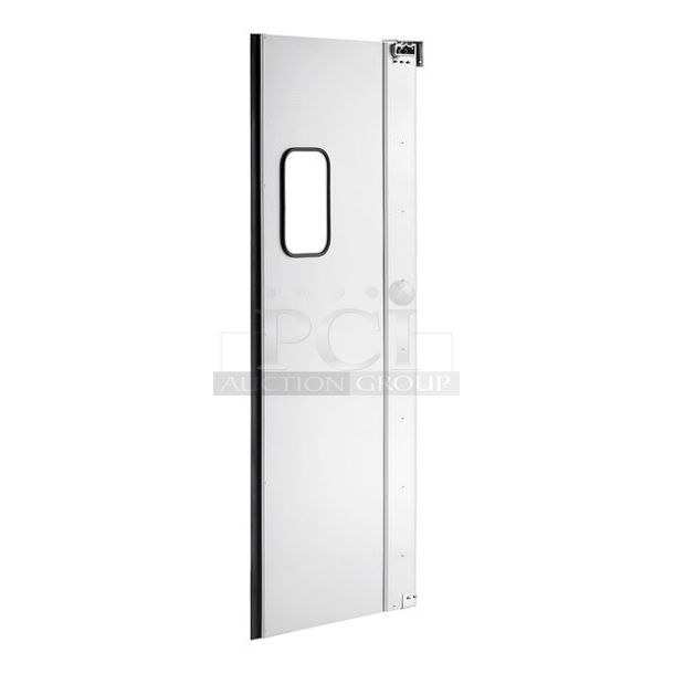 BRAND NEW SCRATCH AND DENT! Regency 600TD3684 Single Aluminum Swinging Traffic Door with 9" x 14" Window - 36" x 84" Door Opening - Image 1 of 3
