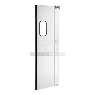 BRAND NEW SCRATCH AND DENT! Regency 600TD3684 Single Aluminum Swinging Traffic Door with 9" x 14" Window - 36" x 84" Door Opening