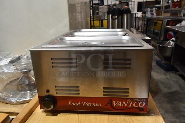 Avantco 177W50 Stainless Steel Commercial Countertop Food Warmer w/ Drop In Bins. 115 Volts, 1 Phase. Tested and Working!