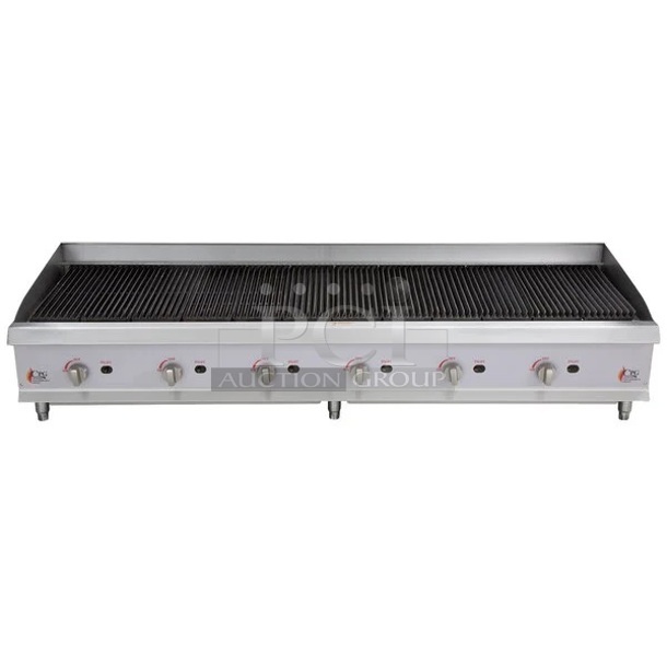 BRAND NEW SCRATCH AND DENT! 2023 Cooking Performance Group CPG 351CRCPG72NL Stainless Steel Commercial Countertop 72" Gas Radiant Charbroiler. Missing Grates. 240,000 BTU - Image 1 of 7