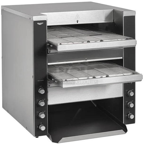 BRAND NEW SCRATCH AND DENT! Vollrath JT4 Stainless Steel Commercial Countertop Electric Powered Dual Conveyor Toaster with 1 1/2