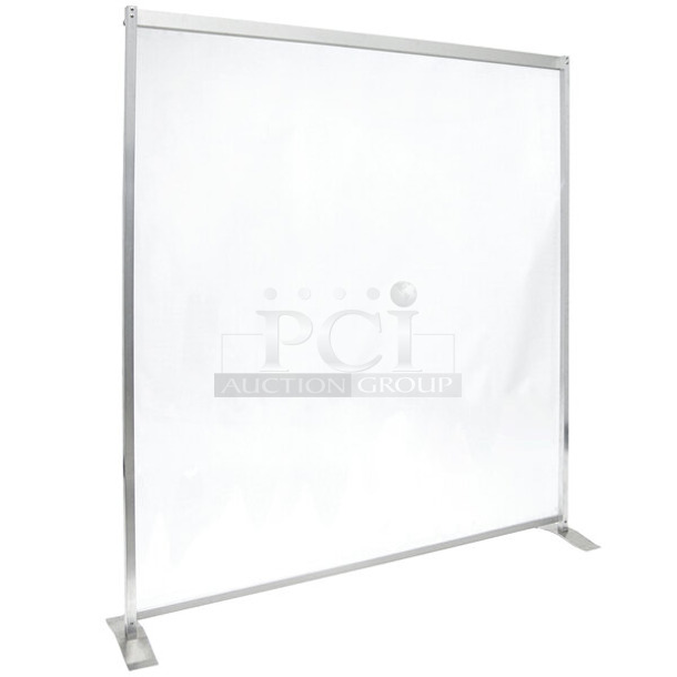 BRAND NEW SCRATCH AND DENT! American Metalcraft RPC60 60" x 60" Clear PVC Freestanding Partition - Image 1 of 2