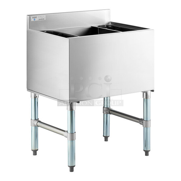 BRAND NEW SCRATCH AND DENT! Steelton 522UIB1824 18" x 24" Underbar Ice Bin with Bottle Holders - 77 lb. - Image 1 of 6