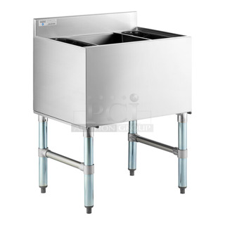 BRAND NEW SCRATCH AND DENT! Steelton 522UIB1824 18" x 24" Underbar Ice Bin with Bottle Holders - 77 lb.