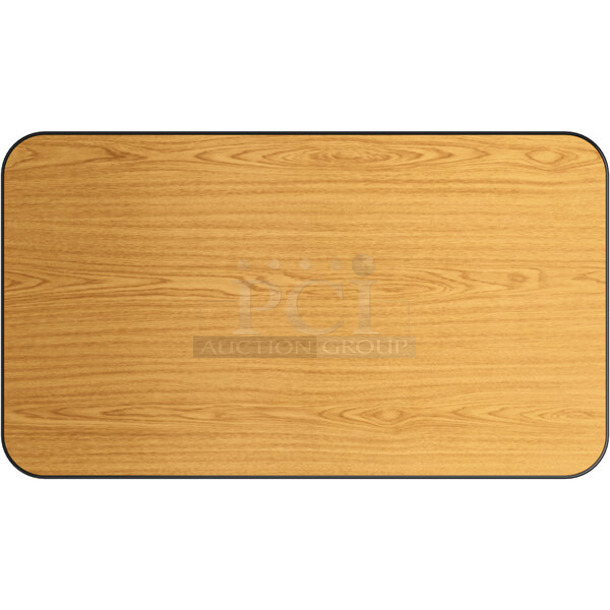 BRAND NEW SCRATCH AND DENT! Lancaster Table & Seating 3492442T 24" x 42" Laminated Rectangular Table Top Reversible Walnut / Oak. May Be Missing Pieces. - Image 1 of 3