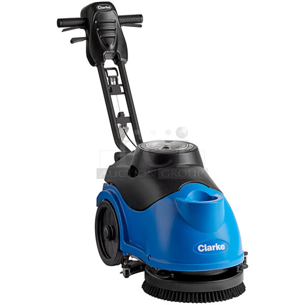BRAND NEW SCRATCH AND DENT! Clark 804CLARKE380B 15B 15" AGM Cordless Walk Behind Disc Floor Scrubber - 3.5 Gallon. 115 Volts, 1 Phase. Cannot Test Due To Missing Power Cord - Image 1 of 10