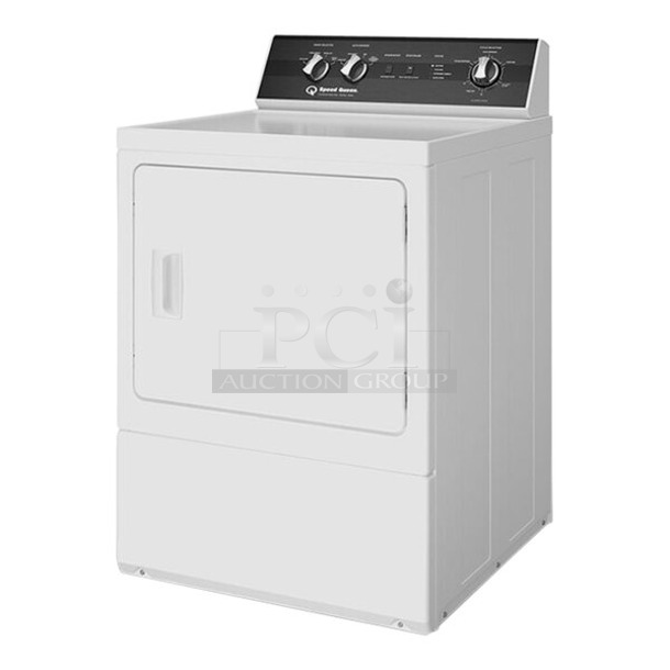 BRAND NEW SCRATCH AND DENT! Speed Queen DR5004WE 7 cu. ft. 27" Front Load Electric Dryer with Rear Control and Steam - Free Use. 120/208-240 Volts, 1 Phase.  - Image 1 of 6