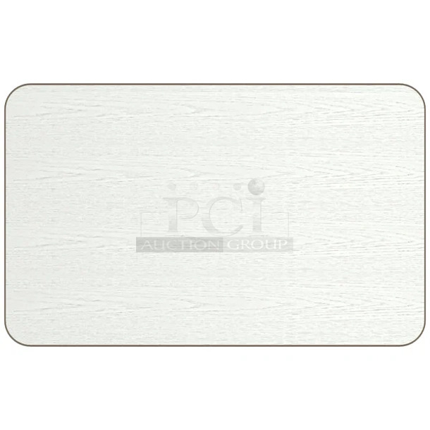 9 BRAND NEW SCRATCH AND DENT! Lancaster Table & Seating 3493048tba 30" x 48" Rectangular Reversible White Birch / Ash Laminated Table Top. See Pictures for Damage. 9 Times Your Bid!  - Image 1 of 11