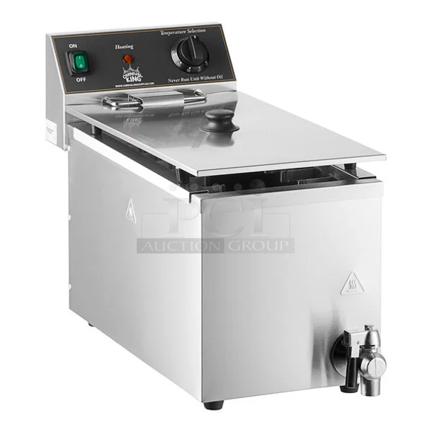 BRAND NEW SCRATCH AND DENT! Carnival King 382CDF17M Stainless Steel 37 lb. Corn Dog Fryer. 208/240 Volts, 1 Phase.  - Image 1 of 4