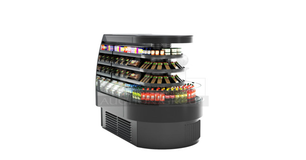 BRAND NEW IN CRATE! Structural Concepts FSE663R Metal Commercial Self Service End Cap Open Grab N Go Merchandiser. 208/240 Volts, 1 Phase.  - Image 1 of 7