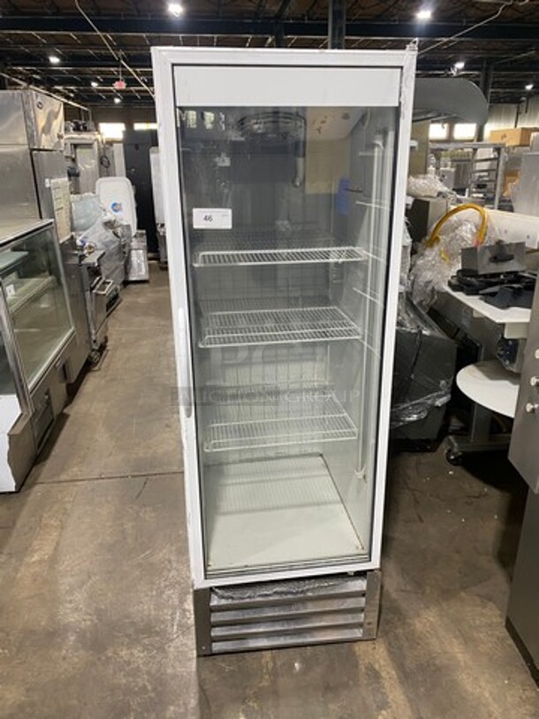 Commercial Single Door Reach In Cooler Merchandiser! With View Through Door! With Poly Coated Racks! - Image 1 of 8