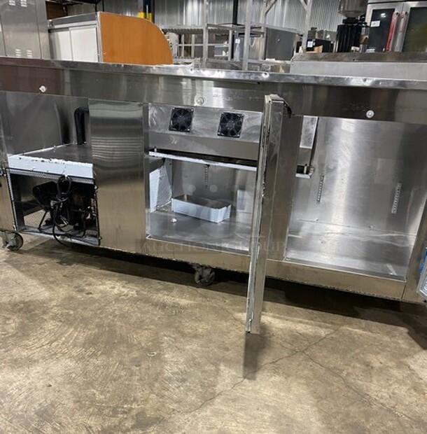 CoolTech 84' Refrigerated All Stainless Steel Prep Table! With Storage Space Underneath! On Casters! - Image 7 of 9