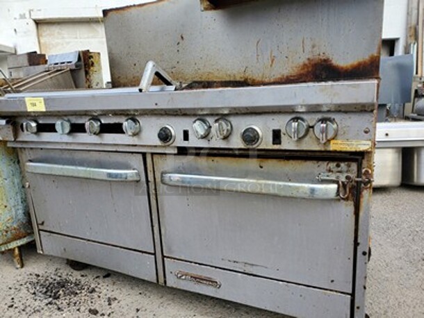 SOUTHBEND Natural Gas Combo Stove| 4 burner stove and griddle, oven|On Casters!  - Image 4 of 5