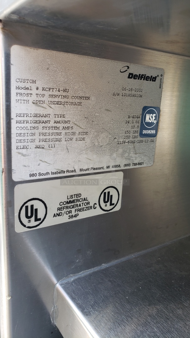 Delfield Frost Top Serving Counter w/ open Understorage! - Image 4 of 4