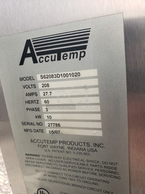 AccuTemp Steam 'N' Hold Countertop Electric Convection Steamer! Sold as is.

208 V
60 Hz
3 PH - Image 8 of 8