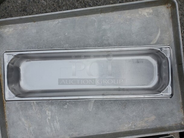  1/2 Size Long 4" Deep Stainless Steel Steam Table BIDX16  - Image 1 of 5