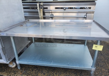 GSW 48" Stainless Steel Stand with Undershelf and Galvanized Legs 48X31X24