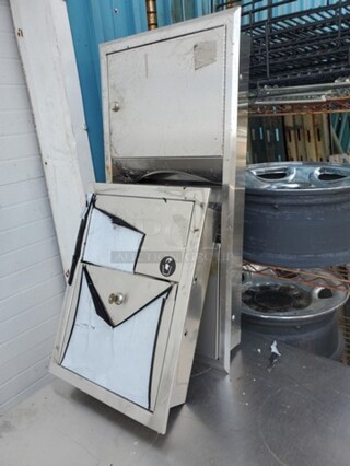 ALL ONE MONEY Paper Towel Dispenser and Waste Receptacle!