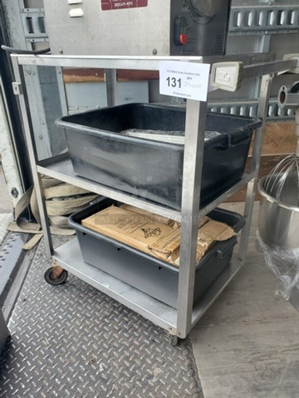 Stainless Steel Service Cart - 24 x 16 x 32" (Content not included) - Image 3 of 3