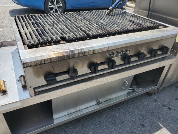 AMERICAN RANGE Natural Gas Charbroiler Stainless Steel Stand Included! 48X30X11 - Image 4 of 7