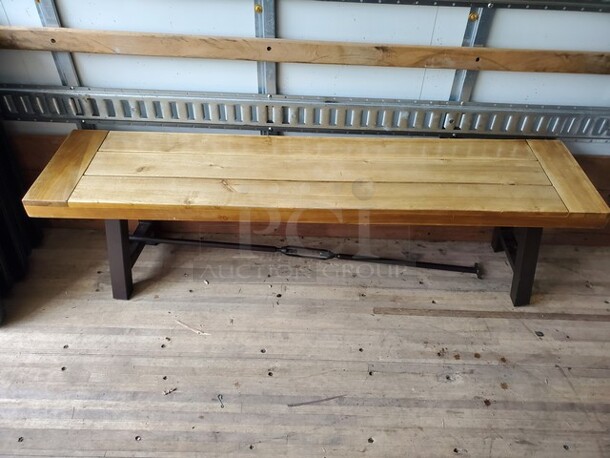 Lot of 2 Wooden Bench Seats - Image 2 of 4