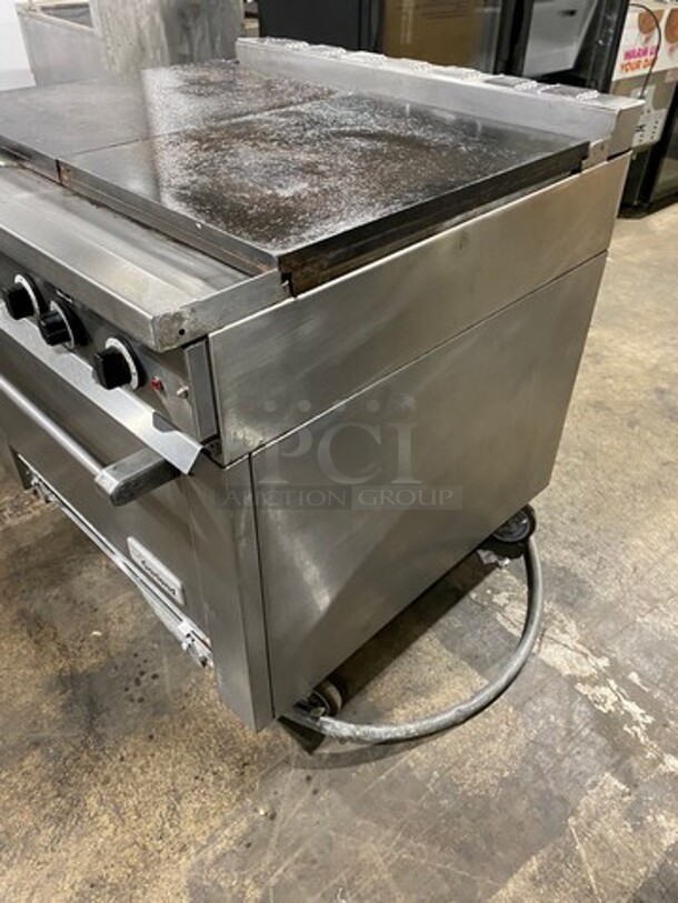 Garland Commercial Electric Powered Flat Griddle! With Oven Underneath! All Stainless Steel! Model 36ER35 Serial 1507100100831! On Casters! - Image 2 of 10