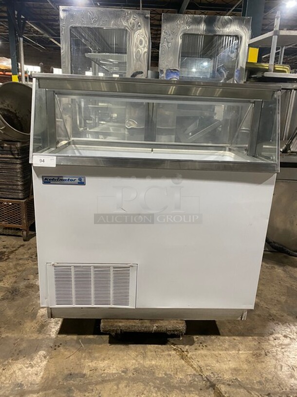 Kelvinator Commercial Refrigerated Ice Cream Dipping Cabinet/Display Case Merchandiser! With Slanted Front Glass! With Rear Access Doors! - Image 1 of 9
