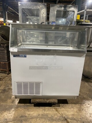 Kelvinator Commercial Refrigerated Ice Cream Dipping Cabinet/Display Case Merchandiser! With Slanted Front Glass! With Rear Access Doors!