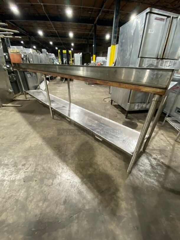 Commercial Worktop/ Prep Top Table! With Back Splash! With Storage Area Underneath! Solid Stainless Steel! On Legs! - Image 4 of 8