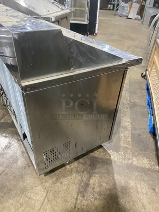 Turbo Air Commercial Refrigerated Mega Top Sandwich Prep Table! With 3 Door Storage Space Underneath! Poly Coated Racks! All Stainless Steel! On Casters! Model: MST7230 115V 60HZ 1 Phase - Image 2 of 9