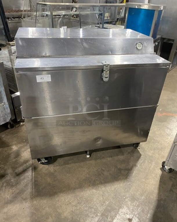 Beverage Air Single Side Access Milk Cooler! Stainless Steel! On Casters! Model: SMF49 SN: 8206920 115V 60HZ 1 Phase