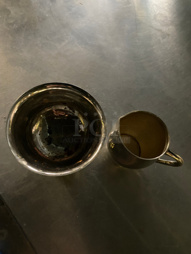 SO CUTE! ALL ONE MONEY! Small Stainless Steel Coffee Pitchers And Dessert Cups! - Image 6 of 6