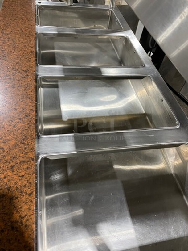 NICE! Randell Commercial Electric Powered 4 Well Steam Table! With Overhead Shelf! With Storage Space Underneath! All Stainless Steel! On Legs! Model: 3314 SN: N32611123092 208V 60HZ 1 Phase - Image 5 of 11