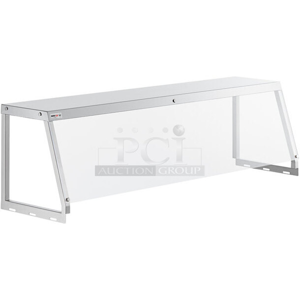 BRAND NEW SCRATCH AND DENT! ServIt 423ST4ASG Angled Sneeze Guard for 4-Pan Steam Tables - Image 1 of 4