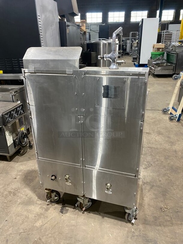 Nice! Keating All Stainless Steel Natural Gas Powered 1 Bay Pasta Cooker With Rinse Station Combo! On Casters! 115V 60HZ 1Phase Model 14pasta Serial PG41330 - Image 3 of 10