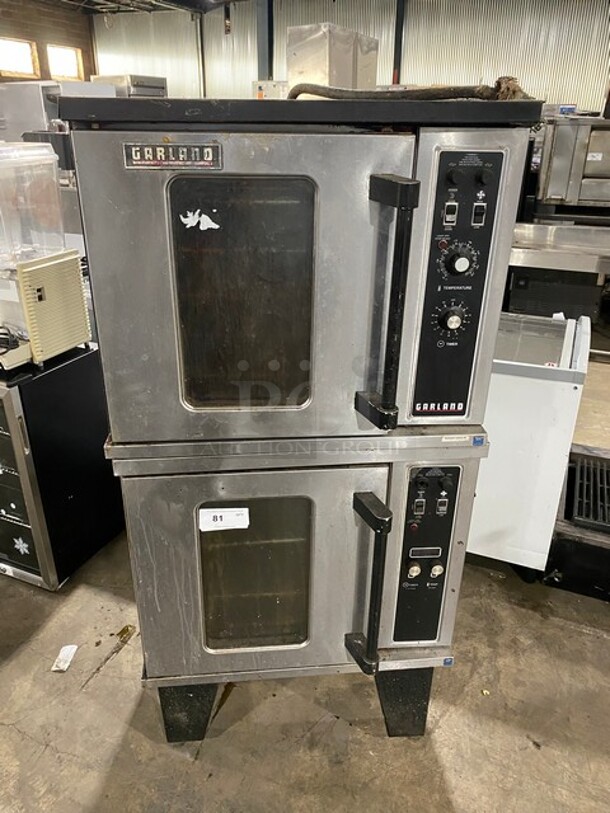 Garland Commercial Electric Powered Double Deck Convection Oven! With View Through Doors! Metal Oven Racks! All Stainless Steel! On Legs! 2x Your Bid Makes One Unit!