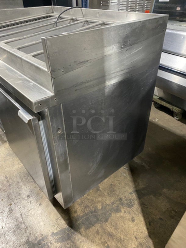 NICE! Kairak Commercial Refrigerated Prep Table! With Back And Side Splashes! With Single Door Storage Space Underneath! All Stainless Steel! On Casters! Model: KRP48S SN: 34598! Not Tested!  115V 60HZ 1 Phase - Image 2 of 8