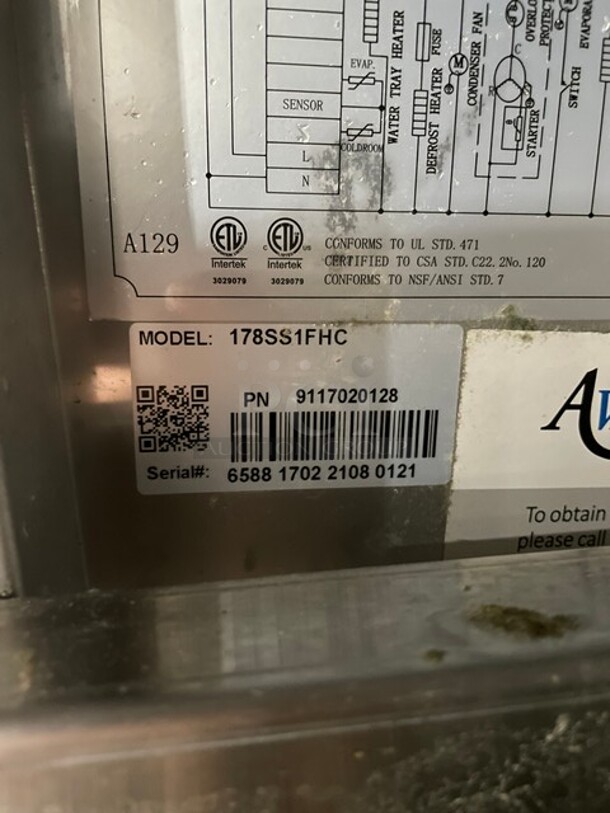 Avantco Stainless Steel Reach In Freezer! On Casters! MODEL 178SS1FHC SN: 6588170221080121 - Image 6 of 10