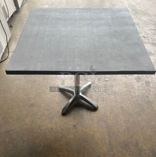 Wow! Brand New! OCS Ash Grey Finish Scratch Resistant Durowood Composite Dining Table! 24 By 24! Suitable For Indoor & Outdoor Use With Polished Base!